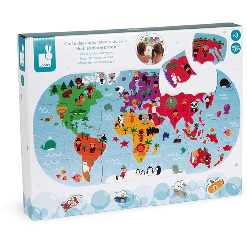 Janod bath toy world map